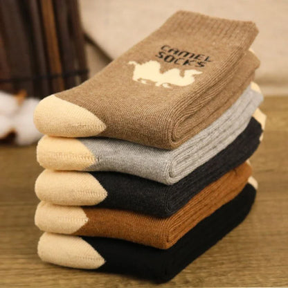 5 Pairs Men Winter Socks Thickened Fleece Terry  Casual Comfortable Calcetines Keep Warm High Quality Long Socks For Men.