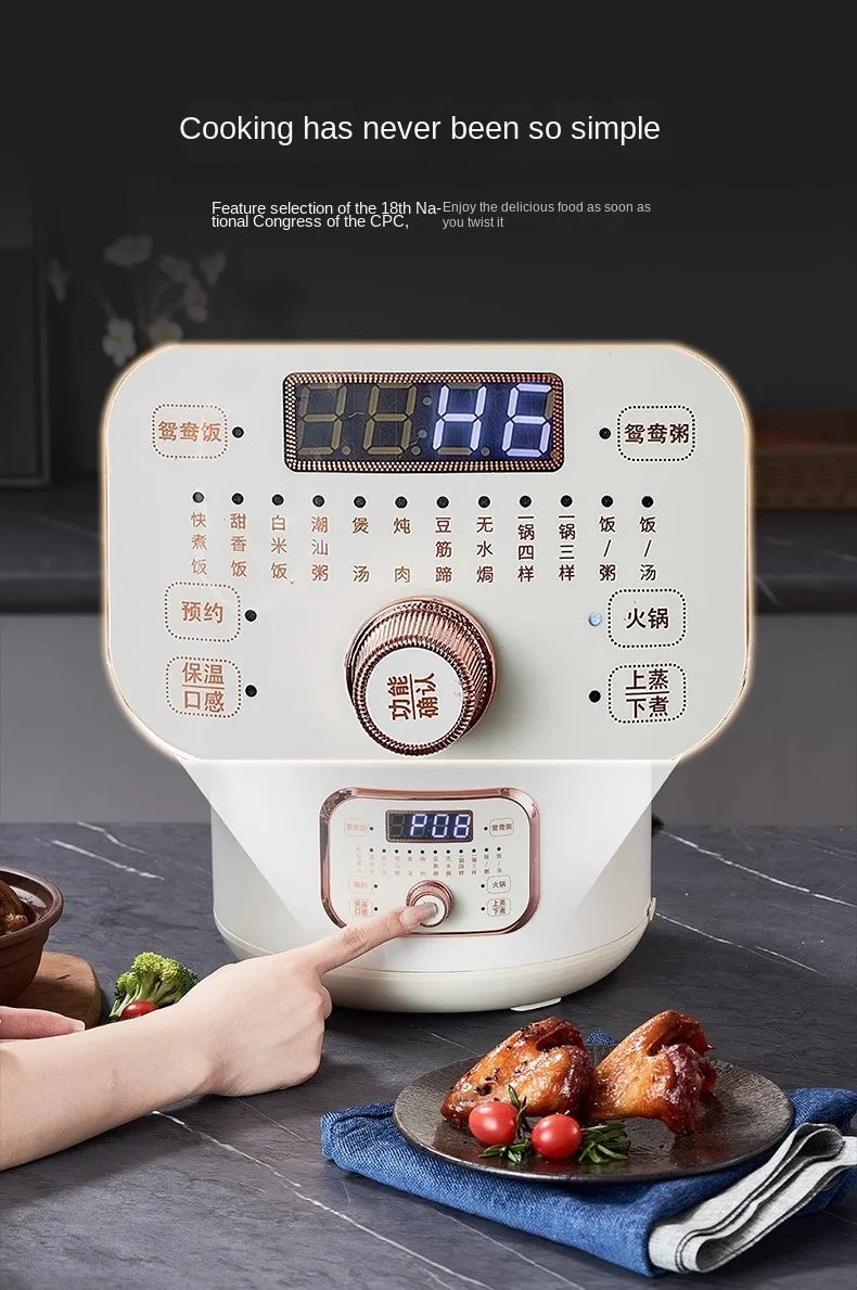 220V Home Electric Pressure Cooker 2 Flavor Multifunctional Rice Cooker Non-stick Multi Cooker & 2 Flavor Inner and Steamer.