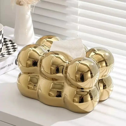 Geometry Tissue Box Cover Decorative Facial Tissue Holder Case Container for Bedroom Tissue Box Covers Rectangular Ceramic