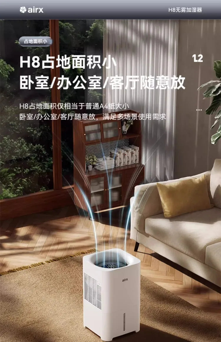 220V airx Humidifier No Mist Quiet Bedroom Cool Mist Evaporative for Baby Nursery Home Office Winter H8 BE