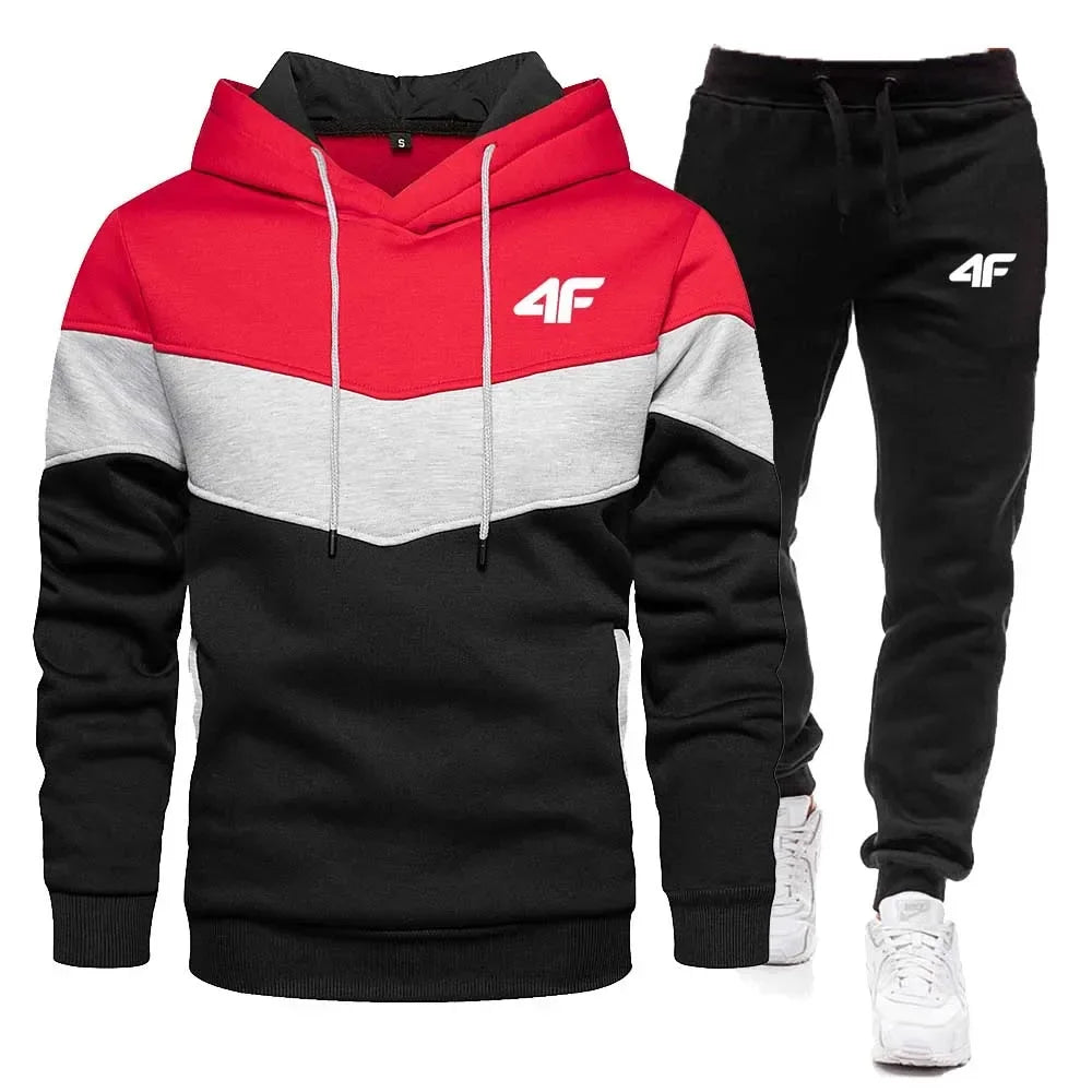 2025 Men's Autumn-Winter Fashion Hooded Sweatshirt with Belted Pants - Stylish Quality Outdoor Jogging Fitness Sports Casual Set.