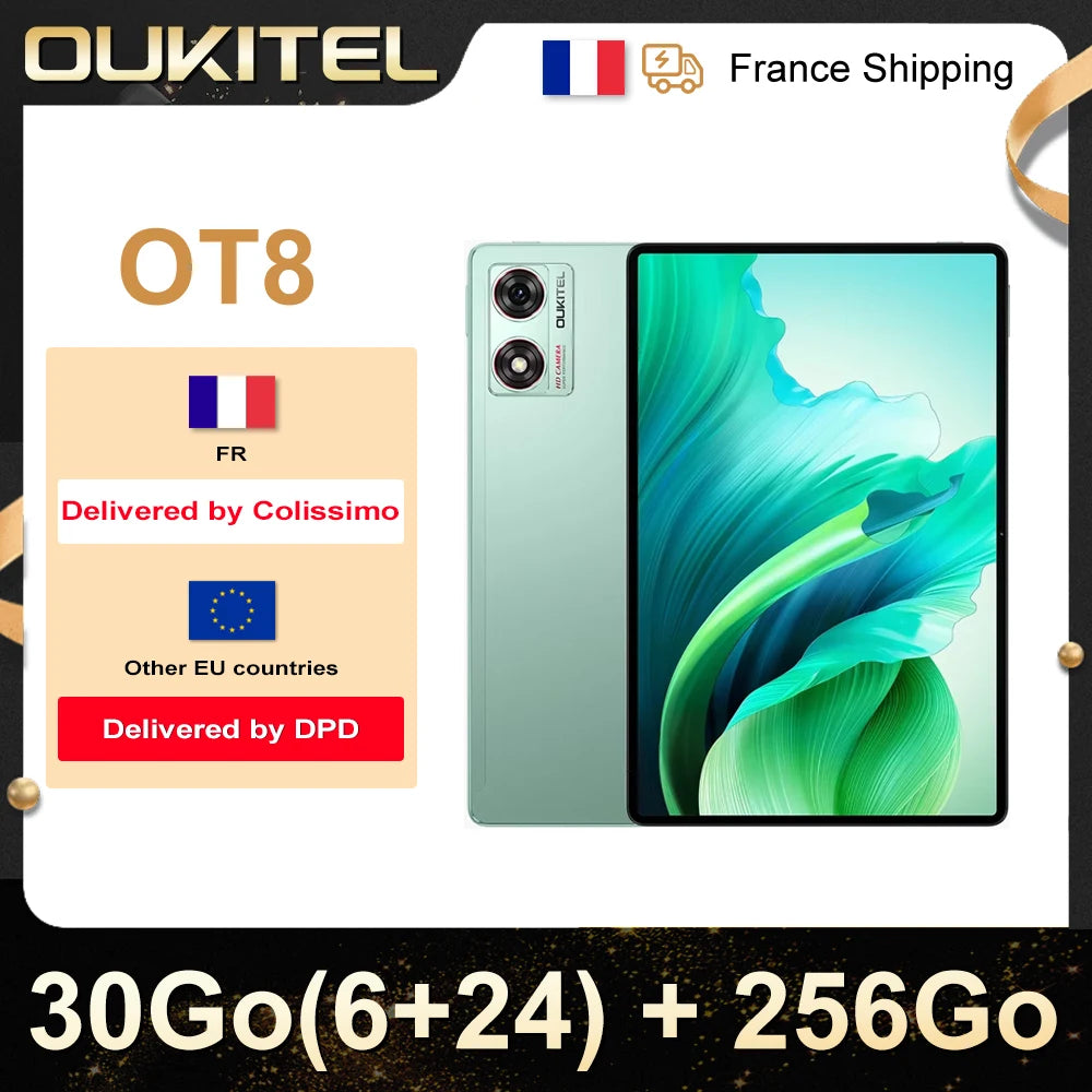 Oukitel OT8 Touch tablet, (6 + 24)Go RAM + 256Go ROM, 11 "2K screen, 8800mAh battery, Widevine L1, TÜV SÜD, GPS Dual SIM 4G.