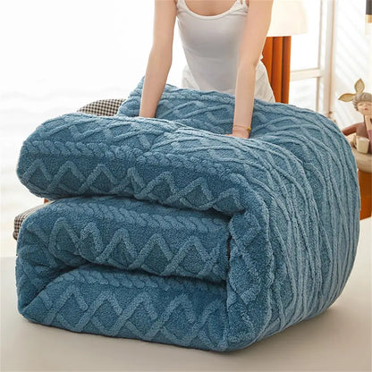 New Super Thick Winter Warm Blanket for Bed Artificial Lamb Cashmere Weighted Blankets Soft Comfortable Warmth Quilt Comforter