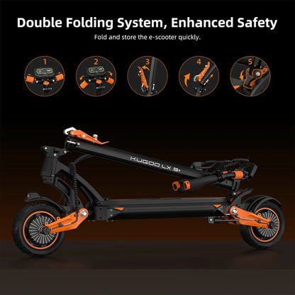 Aumom Electric Scooter, 800W 48V 15.6Ah Battery, 10 inch Tires, 45 km/h Max Speed, 70km Range, Disc Brakes, NFC & Passcode Lock.