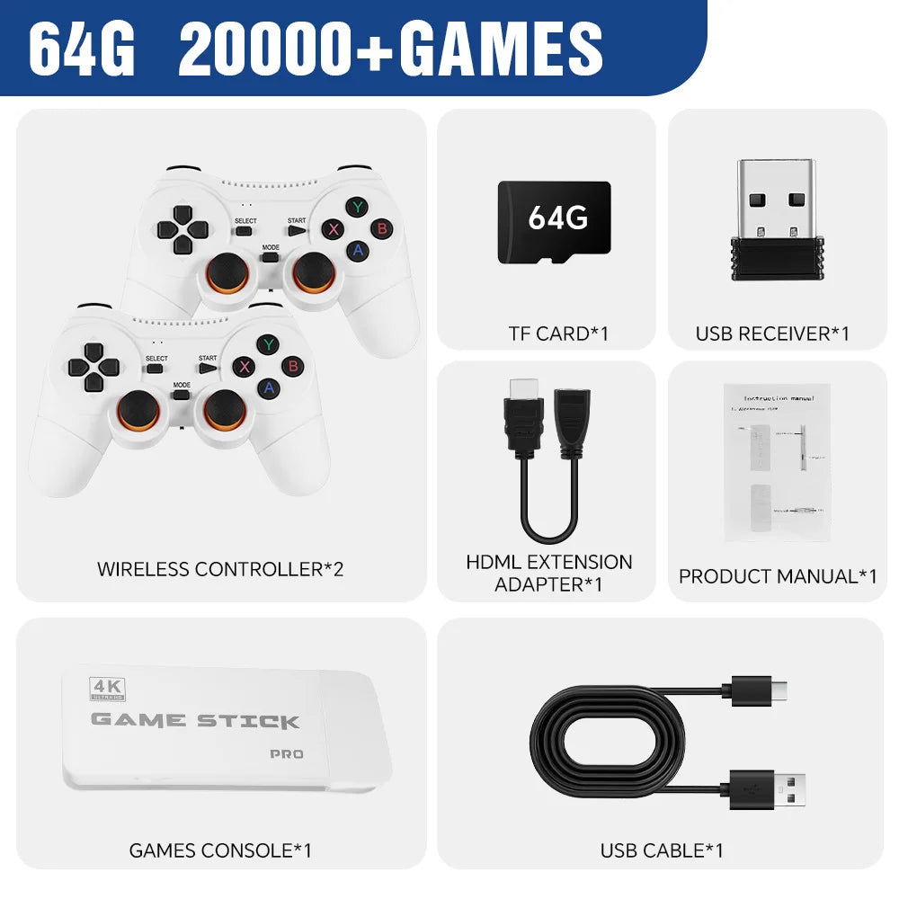 M15 4K Video Game Console Game Stick Retro Handheld Game Player M8 Plus  Built-in 30000 Games For GBA/SFC/Arcade Game Boy Gift.