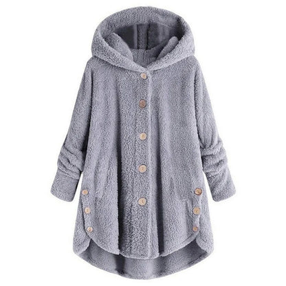 Herbst Wintermantel Frauen warme Teddybär Mantel Woll jacke weibliche Plüsch mantel Kapuzen jacke neue Damen mäntel einfarbige Jacke