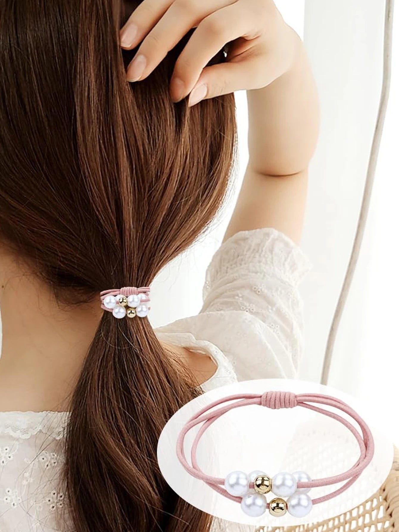 1 Set Pink Hair Accessories Set For Women Girls Hair Claw Hair Tie,Hair Scrunchies Rubber Band For Hair Fashion Hair Accessories.