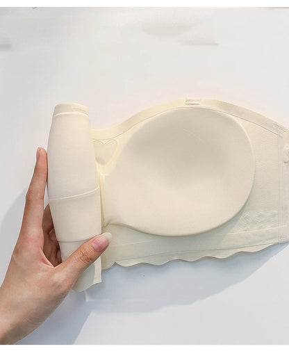 Women's Invisible Strapless Bra Front Buckle Design Anti-Slip Small Chest Gathering Markless All-match Beautiful Underwear.