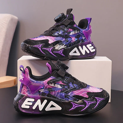 Fashion Print Children Shoes Boys Sneaker Autumn PU Leather Luxury Kids Casual Sneaker Platform Sports Tennis Shoes for Boy.