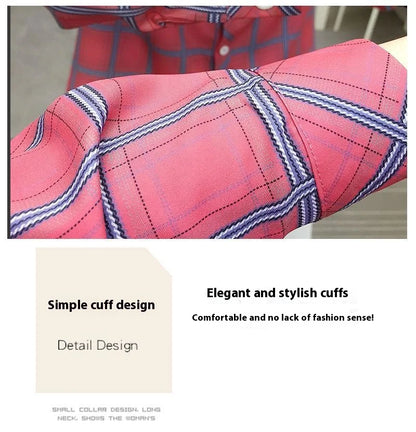 2024Spring and Autumn New College Style Women's Long sleeved Bottom Top Cardigan Long sleeved Fashion Plaid Shirt.