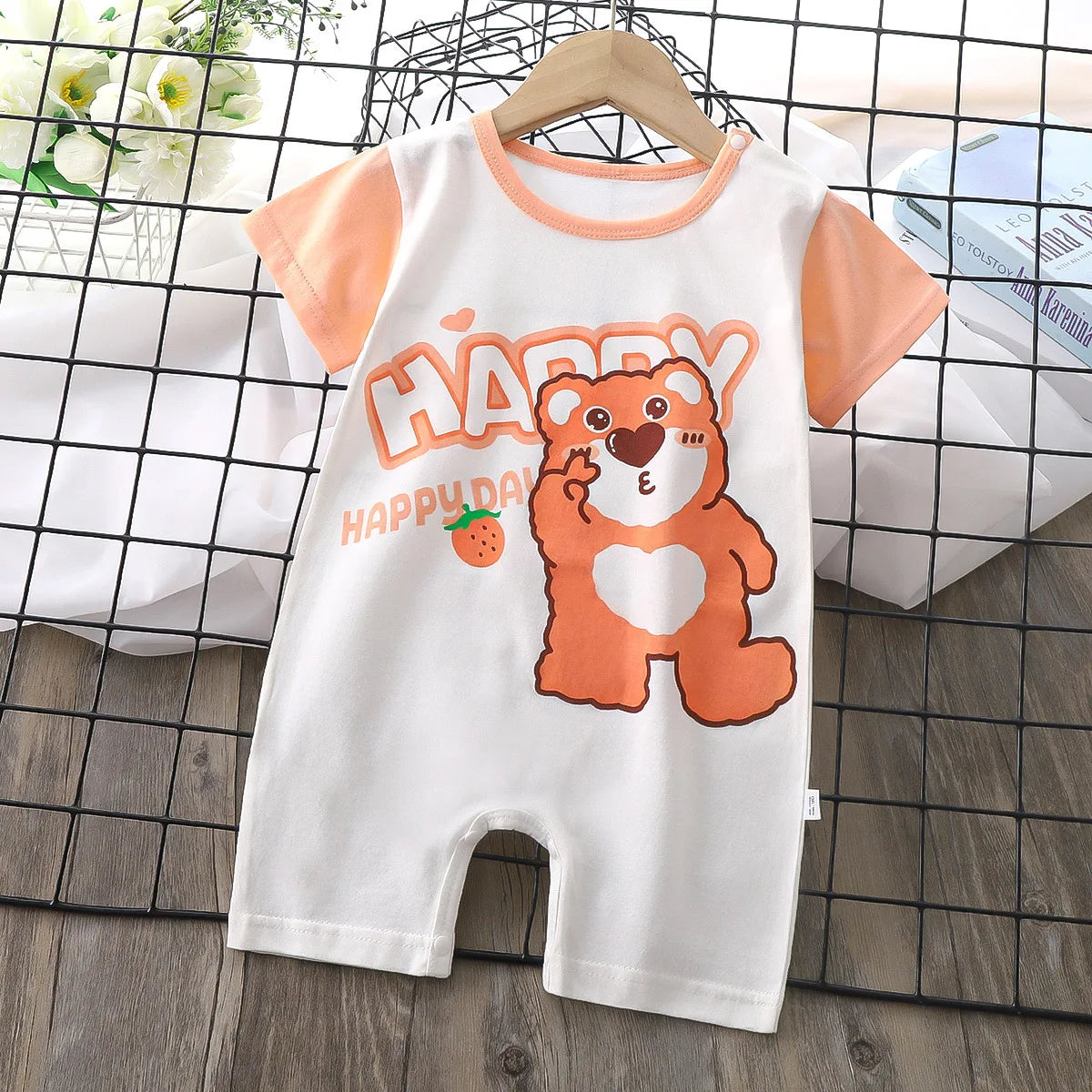 Neugeborenen Sommer Baby Junge Mädchen Cartoon Kurzarm Spielanzug-bodysuit Overall Overall Einem Stück Outfit Kleidung.