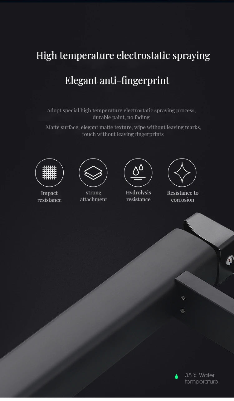 Digital Basin Faucets Smart Bathroom Faucet Shower Room Taps Water Temperature LED Black White Sink Tap Rotating Stainless Steel