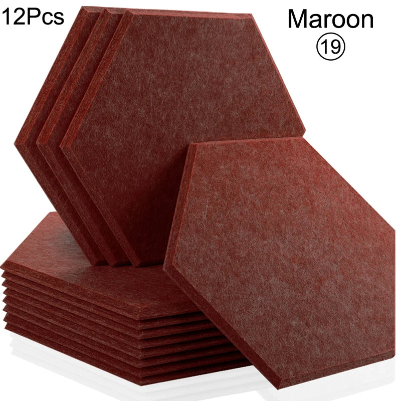 Hexagon 12 Pcs Sound Absorbing Panels Acoustic Wall Absorcion For Home Recording Studio Acoustic Insulator Door Sealing Strip
