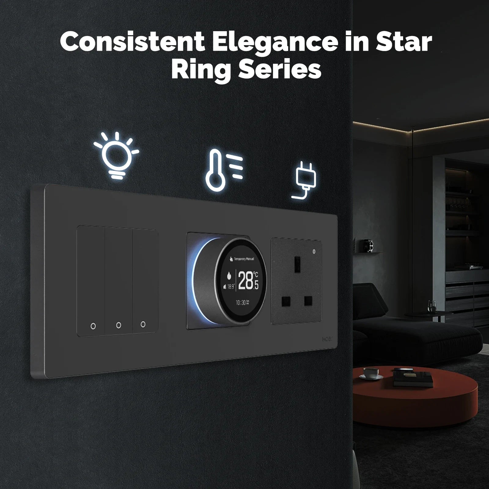 MOES Tuya ZigBee Smart Knob Thermostat Star Ring Series Temperature Controller Water Boiler Electric Heating With Alexa Google.