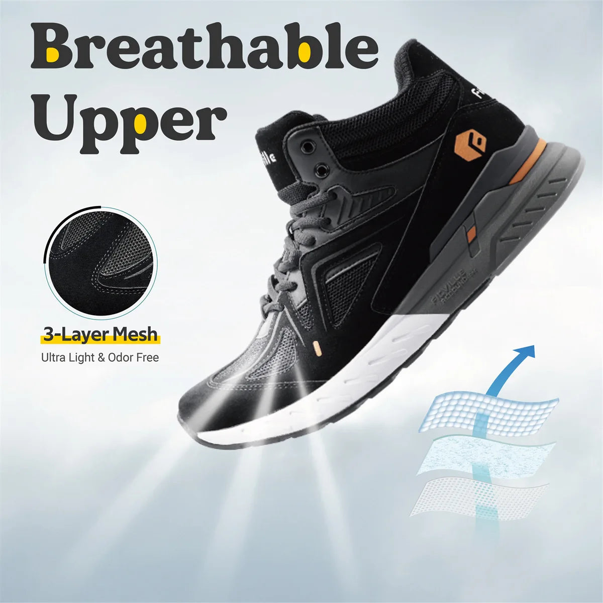 FitVille Herren-High-Top-Basketballschuhe, verbreitert, leicht, lässig, atmungsaktiv, für männliche geschwollene Füße, lindert Schmerzen.