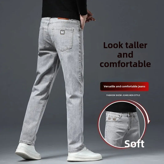 2 Colors Autumn Vintage Distressed Stretch Men Baggy Straight Jeans Fashion Korean High Street Denim Pants Streetwear Male Cargo.