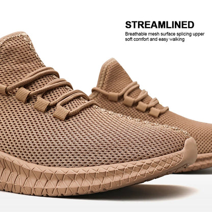 Men's Non-Slip Casual Sneakers Breathable Outdoor Jogging Training Hiking Sports Running Outdoor Women Weave Knit Lace Up Shoes.