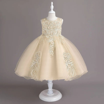 Neue Kinder kleid Spitze Blume Hochzeits kleid weibliche Klavier Performance Kleid Halloween Leistung kurze Mädchen Kleidung.