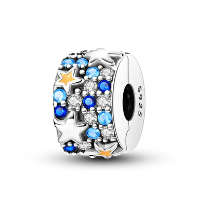 Silver Clasp 925 Sterling Silver CZ pave Clip Charms Daisy Beads Stopper Safety Chain fit Original Bangle Bracelet Jewelry Clip