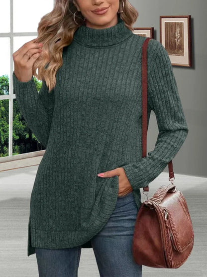 Herbst Warme Dicke Kälte Beständig Frauen Pullover Lose Gestrickte Rollkragen Damen Pullover Gestreiften Weiche Lange Ärmeln Neue Jumper.