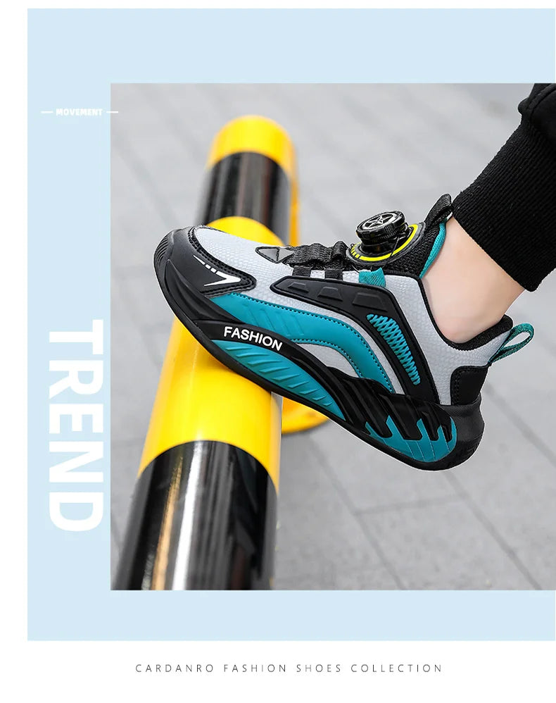 Fashion New Kids Boy Running Sport Shoes Leather Sneakers Children Outdoor Lightweight Breathable Tenis Footwear.