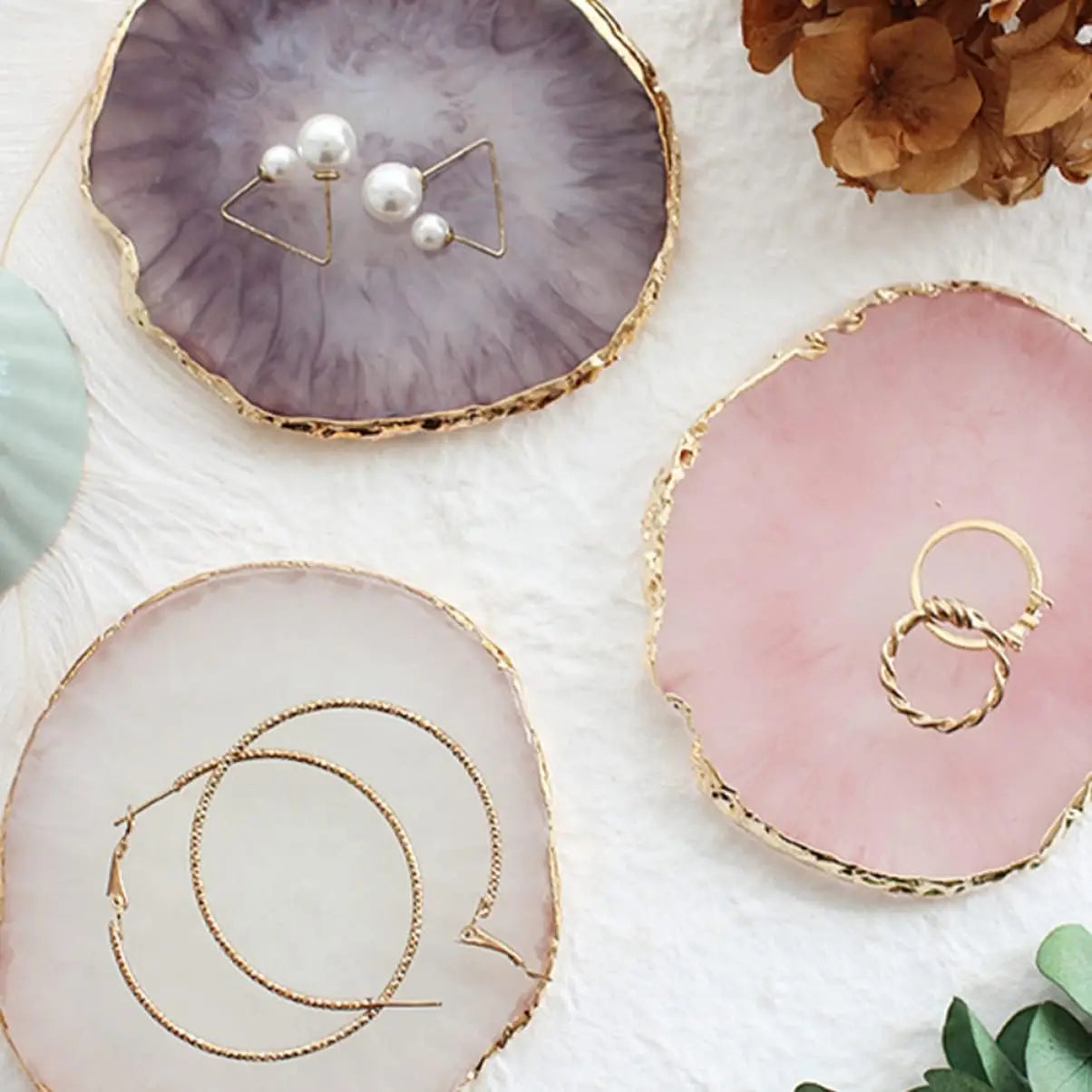 Resin Jewellery Dish Trinket Dish Small Decorative Plate Organizer Ring Dish Holder Keys Tray Key Bowl Gift for Mother Birthday.