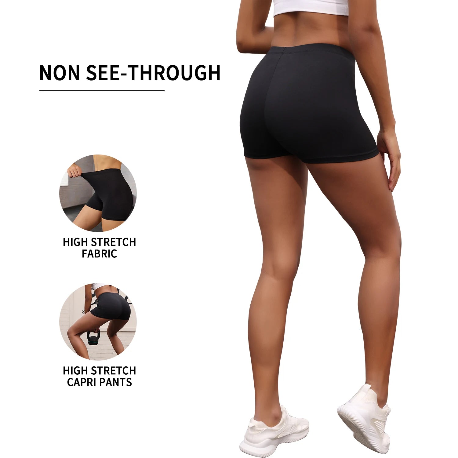 High Elasticity Sports Shorts Biker Shorts For Women Super Soft No See Yoga Running Push Up Gym  Fitness Women's Activewear.
