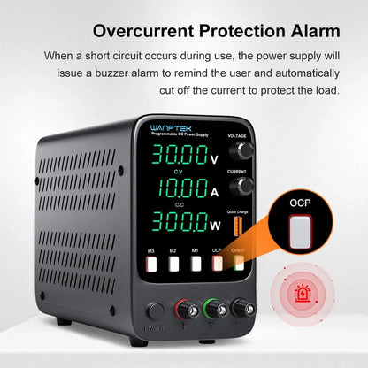 Wanptek Laboratory Power Supply 30V 5A / 30V 10A With OCP Short-Circuit Protection AC 220V/110V Auto Switching Preset Current.