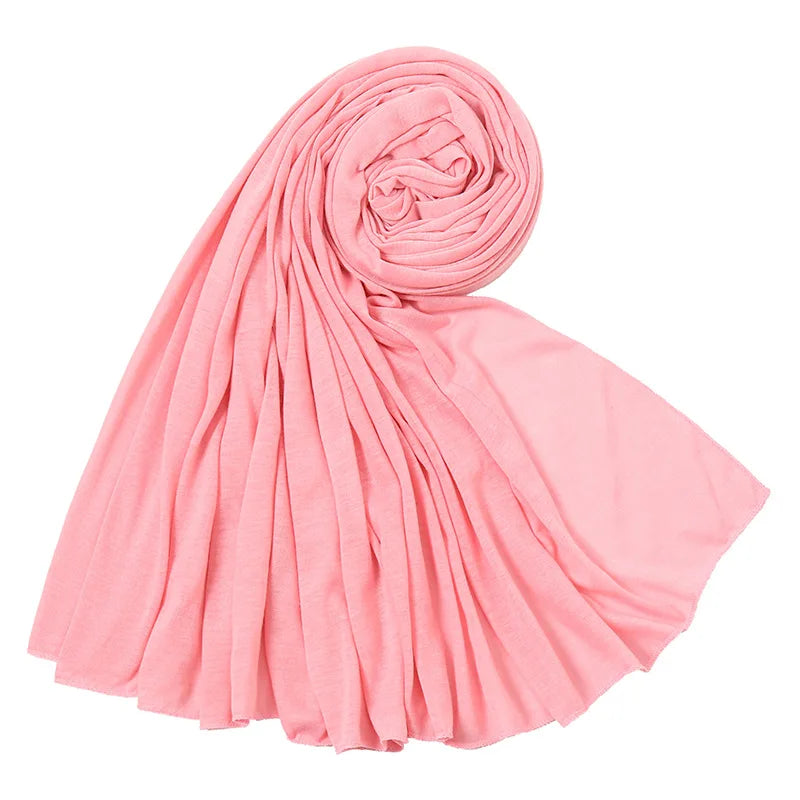 Hot Muslim Fashion Woman Soft Hijabs Scarf Shawl Plain Cotton Jersey Scarves Turban Women Long Shawls Head Wrap Headband Abaya