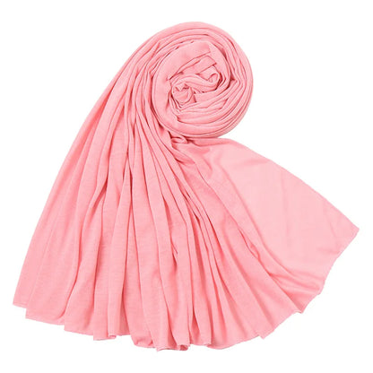 Hot Muslim Fashion Woman Soft Hijabs Scarf Shawl Plain Cotton Jersey Scarves Turban Women Long Shawls Head Wrap Headband Abaya