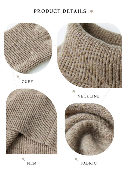 Gestrickte Pullover Kaschmir Pullover frauen 100% Merino Wolle Rollkragen Mode Pullover Winter Herbst Jumper Top Weibliche Kleidung