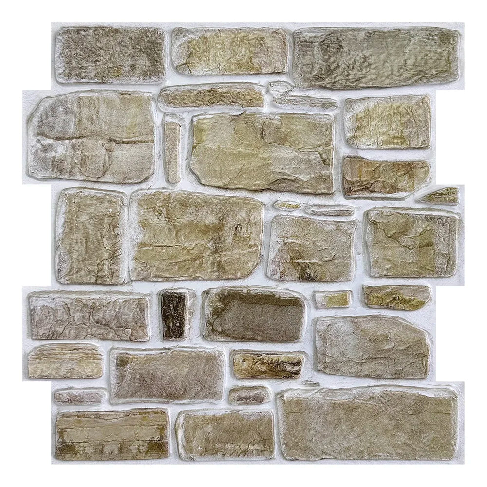 1/10pcs 3D Faux Stone Wall Panels Peel and Stick Wall Tiles Decorative 3D Wall Sticker Self-adhesive Wall Tile Sticker