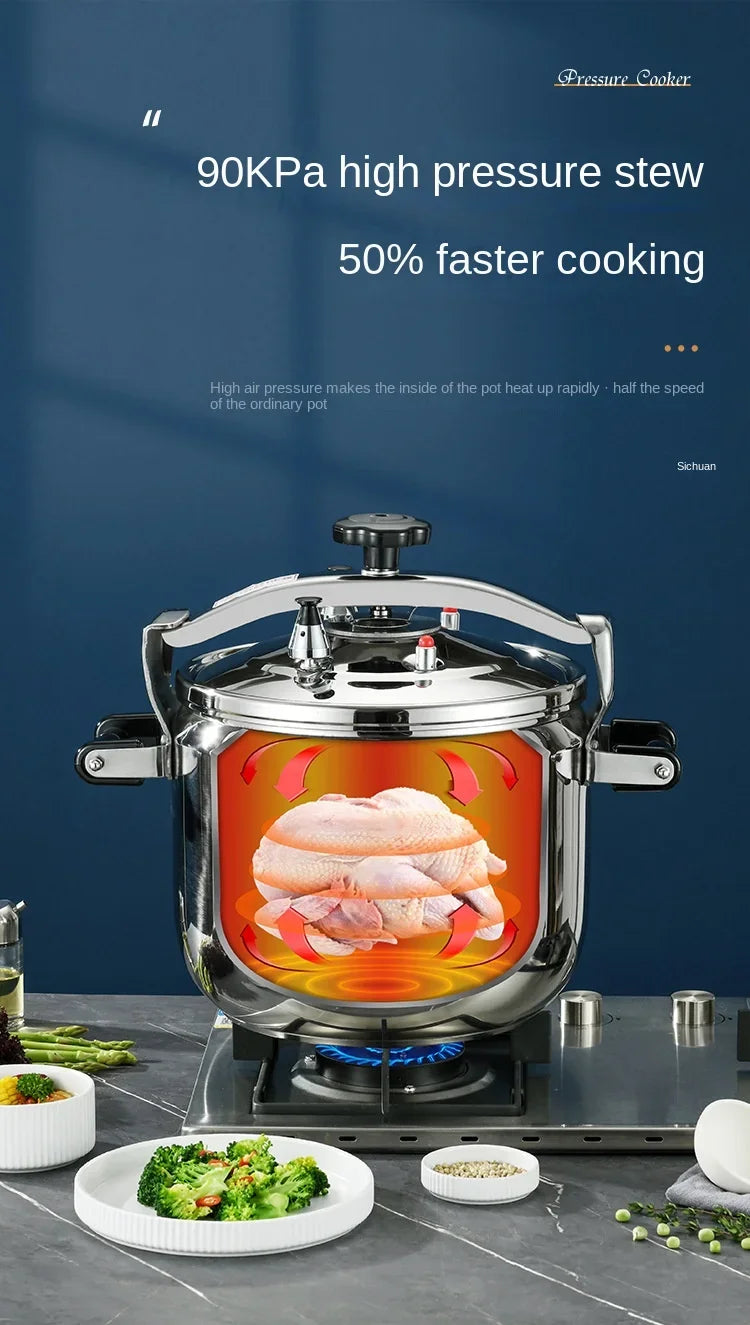 Extra Large Pressure Cooker Thick Commercial Stainless Steel Pressure Cooker Kitchen Electric Cookware Dining Bar Home Garden.