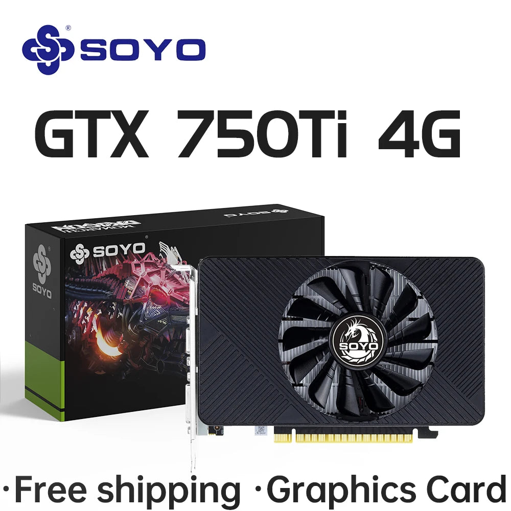 SOYO Graphics Card NVIDIA GPU GTX 750Ti 4G GDDR5 128Bit 28nm PCI-E 3.0 Gaming Video Cards Desktop Computer components GTX750Ti.