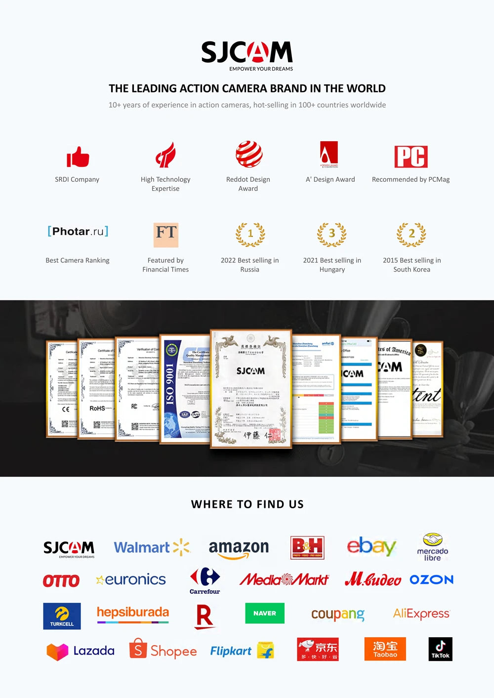 SJCAM SJ20 4K Anti-Shake Action Camera Dual Lens Waterproof 5G WiFi Touch Screen Motion Detection Multifunctional Sports Cam