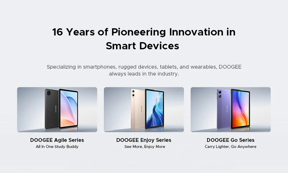 DOOGEE Tab A9+ 2 IN 1 Smart Tablet 11'' Screen Android 15 20GB RAM(4+16) 64GB ROM 8580mAh Battery Dual Speakers Widevine L1.