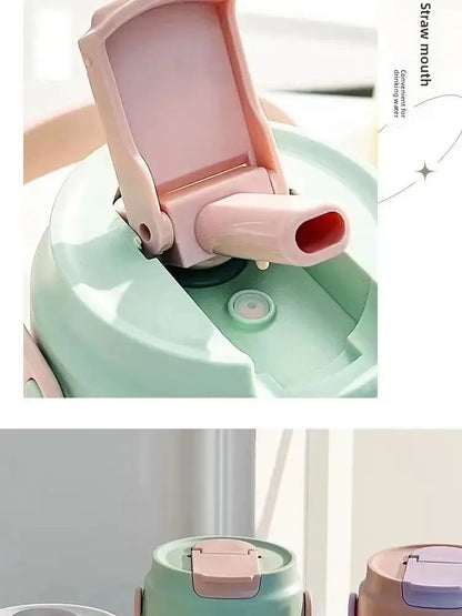 High Aesthetic Large Capacity Portable Sports Straw Cup for Girls Summer New Tea Separator Student Cup Water Bottle Gift.
