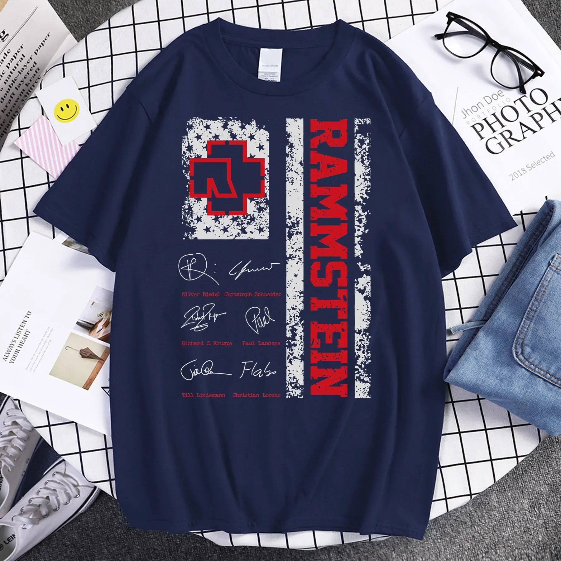 Men harajuku Anime Summer Y2k Fashion Hip Hop Oversized T-shirt band Rammstains T-shirt graphic Tees Short Sleeve Tops.