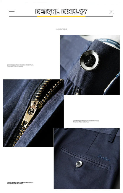 Thin Men Bamboo Summer Pants Casual High Quality Business Classic Fashion Stretch Slim Formal Straight Trousers Black Gray Khaki.