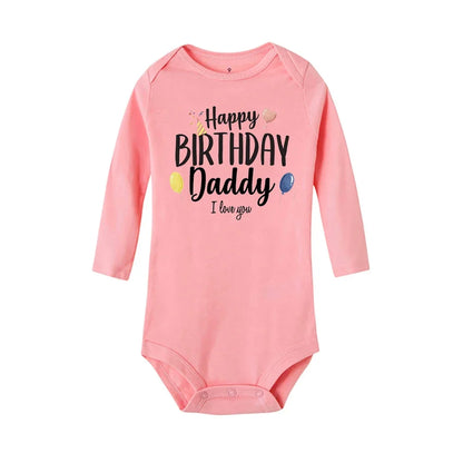 Baby-Strampler „Happy Birthday To The Dad“-Aufdruck, Säuglings-Body für Jungen und Mädchen, Kleidung für Papa, Geburtstagsgeschenk, Overall, Kleinkind-Outfits