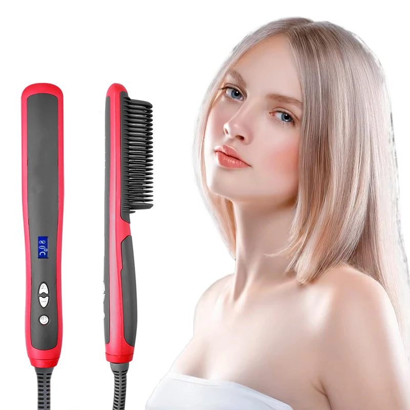 Salon Professional Negative Ion Straight Hair Comb Portable And Fast Heating Negative Ion Straight Hair Comb Styling Tool.