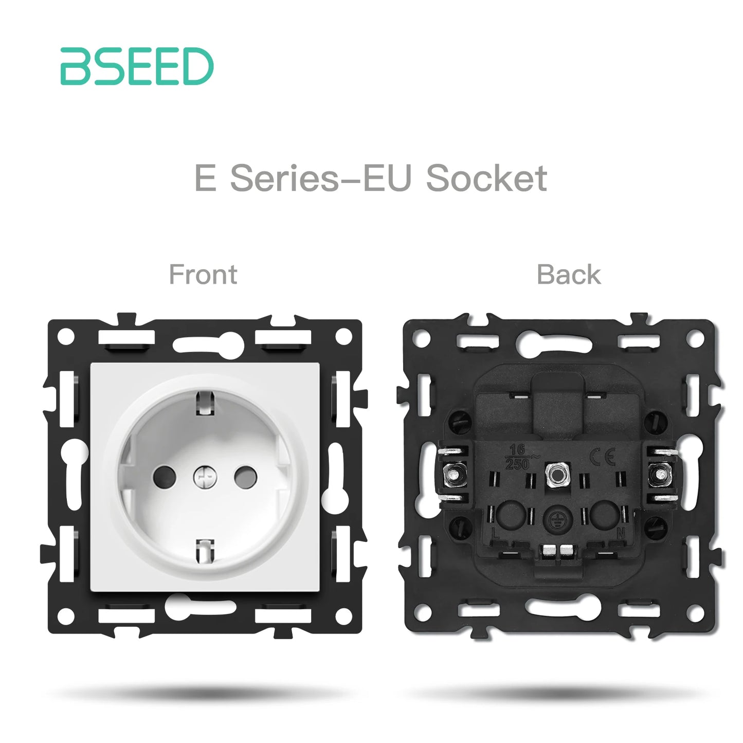BSEED Zigbee 1/2/3/4Gang Smart Licht Vorhang Shutter Dimmer Schalter Mechanische Tasten EU Steckdosen USBC DIY Teile Kunststoff Rahmen.