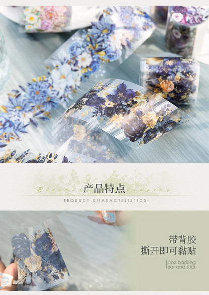 50mm*2m PET Natural Plant Flowers tape Sticker Decorative collage Adhesive Diy Scrapbooking hand made Masking tape.