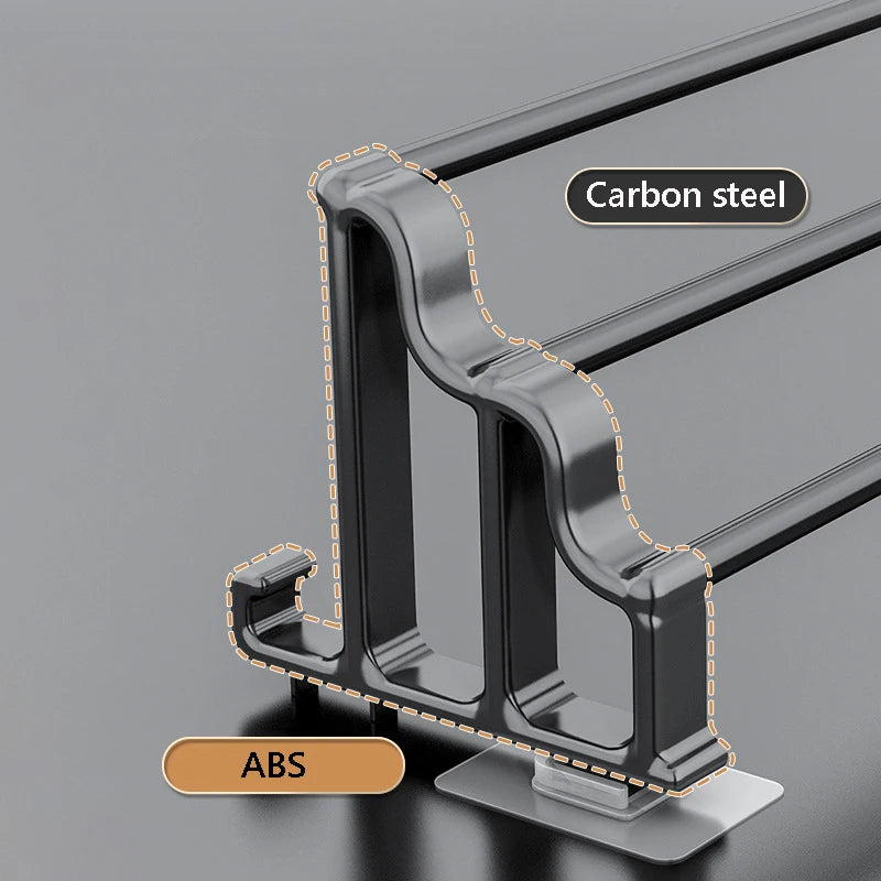 Handtuchhalter mit drei Stangen, selbstklebender, stanzfreier Handtuchhalter mit Haken, platzsparender Handtuch-Aufbewahrungsregal für Badezimmer