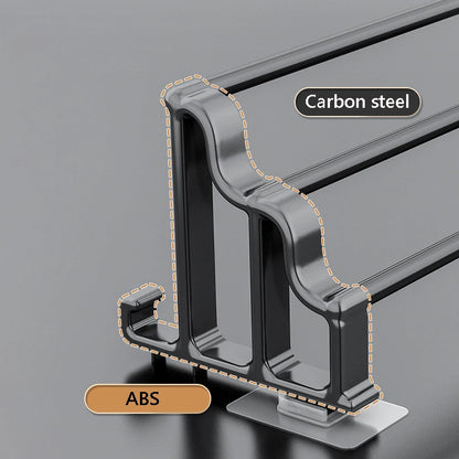 Handtuchhalter mit drei Stangen, selbstklebender, stanzfreier Handtuchhalter mit Haken, platzsparender Handtuch-Aufbewahrungsregal für Badezimmer