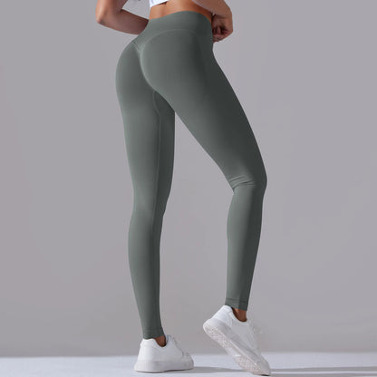 Crossover Waist Women Yoga Leggings Hips Lifting Gym Leggings Seamless Sport Pants High Waist Fitness Leggings Workout Running