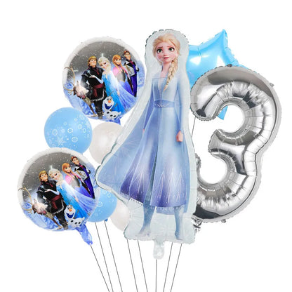Disney gefroren Geburtstag Dekorationen Mädchen Papier Geschirr Teller Servietten Tassen Schnee königin Geburtstag Deko Hintergrund Luftballons Lieferungen