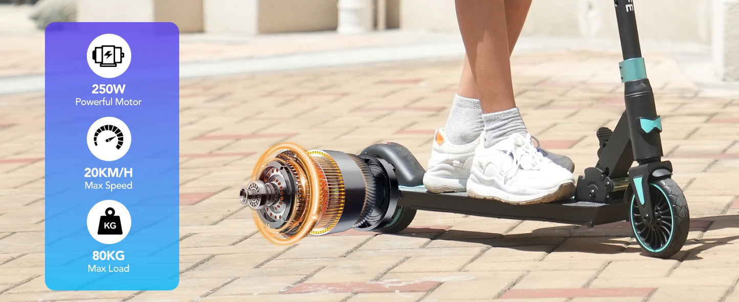 RCB Electric Scooter for Kids Ages 6-8-12, R15 Kids Electric Scooter, 20 KM/H Top Speed, 16KM Range, 3 Heights Adjustable, Gifts.