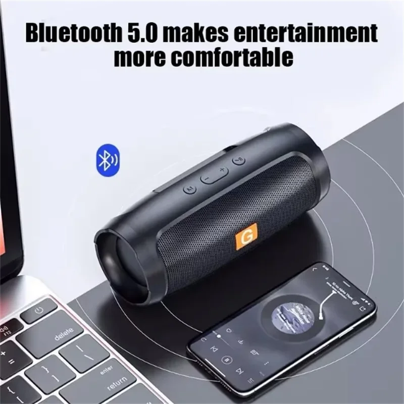 Portable Subwoofer Bluetooth Speakers Outdoor Stereo Surround Waterproof Loudspeaker Wireless Sound Box Support FM Radio TF Card.