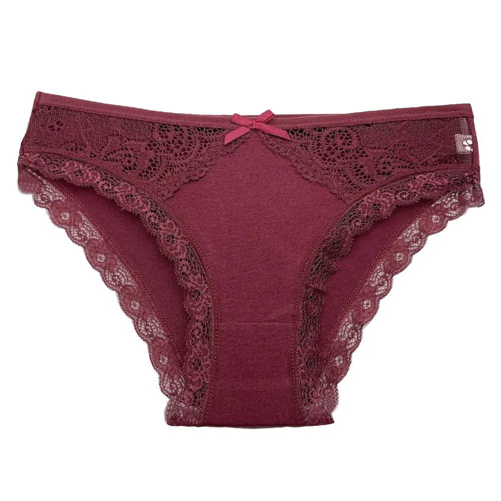 5 PCS/SET New Arrival Low Rise Ladies Sexy Lace Panty Underpants Panties For Women Lingerie Cotton Briefs.